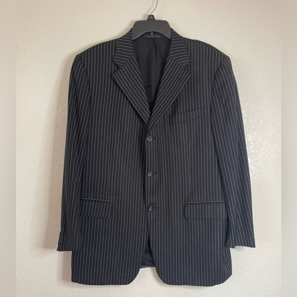 Canali Men Exclusive Super 150‎ Wool Black Pinstripe SportCoat Jacket Blazer 42R